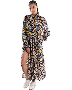 5 PROGRESS Langes Hemdblusenkleid - Schwarz