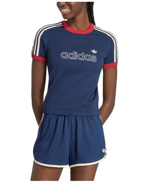 adidas Fitness ,Blauw ,Polyester Mesh Cali Tee