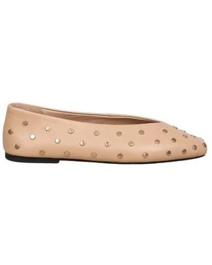 March23 Schoenen ,Leer Ballerina - Naturel