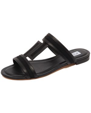 Tod's Schoenen ,Zwart ,Leren/Stoffen Sandaal Schoen