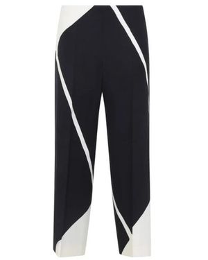 Alberta Ferretti Broek Met Abstracte Print En Wijde Pijpen - Blauw