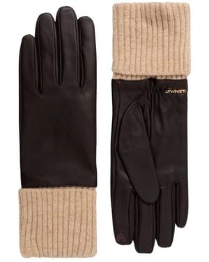 Twinset Leren Handschoenen - Zwart