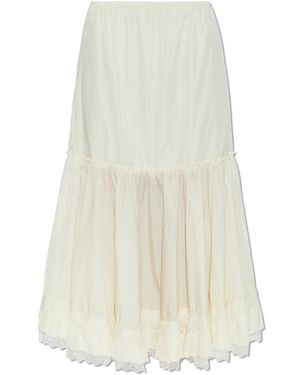 Ganni Lace Ruffle Skirt - Wit