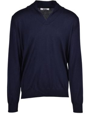 Grifoni V-Neck Knitwear - Blue