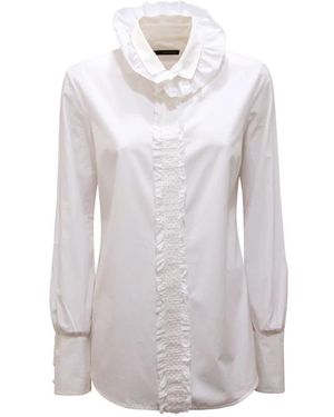 DSquared² Overhemden ,Wit ,Katoen P6072 Camicia Taglio Vivo Shirt - Grijs