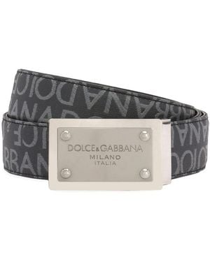 Dolce & Gabbana Stylischer ledergürtel - Grau