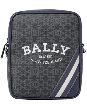 Bally Monogramm Umhängetasche Blau - Grau