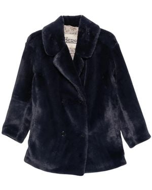 Herno Jassen ,Blauw ,Polyester Eco-Bontjas Met Bever-Effect