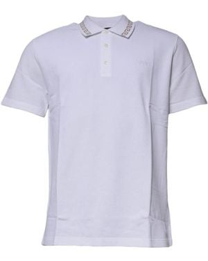 Versace Griechisch Schlüssel Polohemd Weiß - Lila