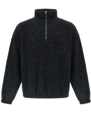 Jil Sander Sweatshirt Met Halve Rits En Coltrui - Blauw