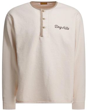 Human Made Hoodies & Sweatvesten ,Wit ,Katoen Henley Neck Sweatshirt