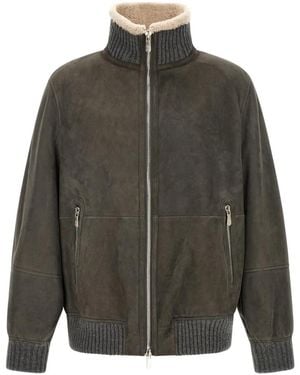 Brunello Cucinelli Leather Jackets - Grey