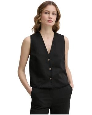 IVY & OAK Linnen Gilet - Zwart