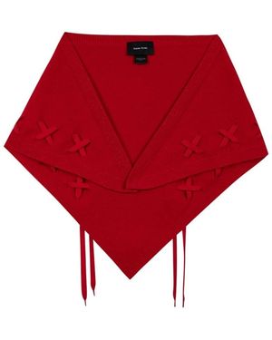 Simone Rocha Accessoires ,Rood ,Wol Merino Neckerchief Sjaal