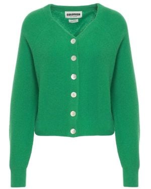 Crush Kaschmir V-Ausschnitt Cardigan Aw25 - Grün