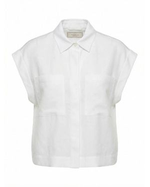 Peserico Overhemden ,Wit ,Denim Mouwloze Gilet