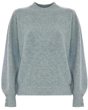 Kocca Truien & Vesten ,Groen ,Wol Groene Trui Met Bisschopmouwen Van Wol - Blauw