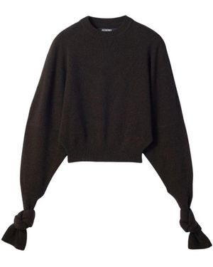 Jacquemus Truien & Vesten ,Bruin ,Wol Le Pull Fiocco - Zwart
