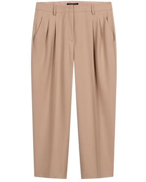 Luisa Cerano Broeken ,Wol Tapered Broek Met Plooien - Naturel