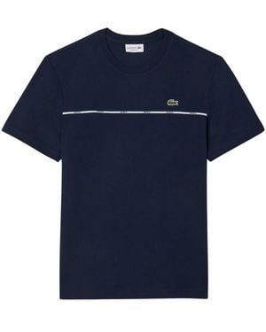 Lacoste Baumwoll T-Shirt Mit Logo, Kurze Ärmel - Blau