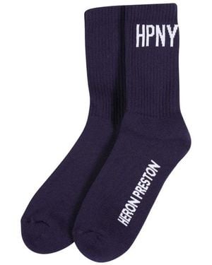 Heron Preston Logo Katoenmix Sokken - Blauw