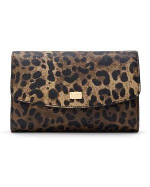 Dolce & Gabbana Leopardenmuster Crossbody-Tasche - Grau