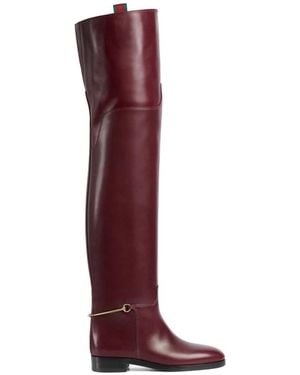 Gucci Overknee-Stiefel - Rot