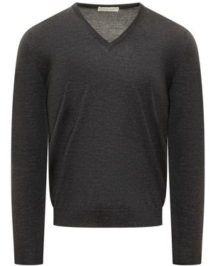 FILIPPO DE LAURENTIIS V-Neck Knitwear - Grey