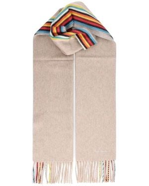 Paul Smith Signature Stripe Edge Cashmere Scarf