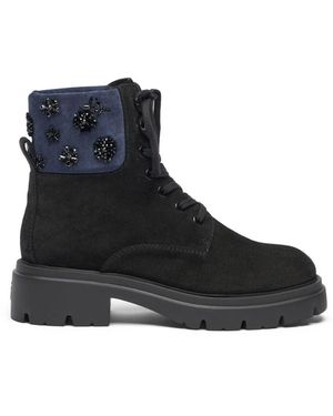 Stuart Weitzman Lace-Up Boots - Black