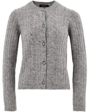 Gran Sasso Truien & Vesten ,Grijs ,Cardigan Con Lavorazione Trecce