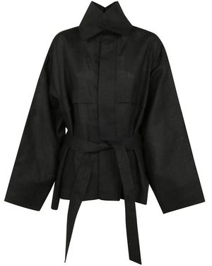 Issey Miyake Hempen Jas - Zwart
