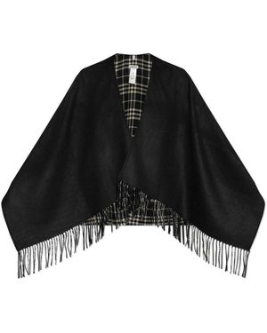 Burberry Jassen ,Zwart ,Wol Wollen Poncho