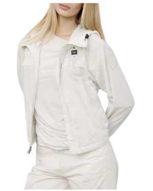 Blauer Jassen ,Wit ,Nylon Parka