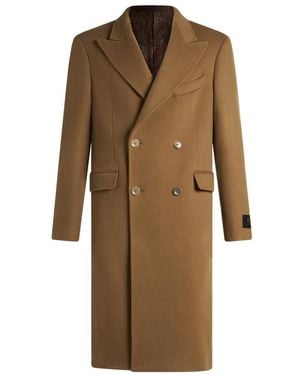 Etro Double-Breasted Coats - Brown