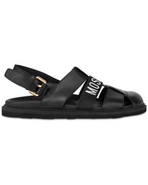 Moschino Flat Sandals - Black