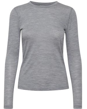 Gestuz Tops ,Grijs ,Wol Zachte Wol Ronde Hals Top Grijs Mêlee