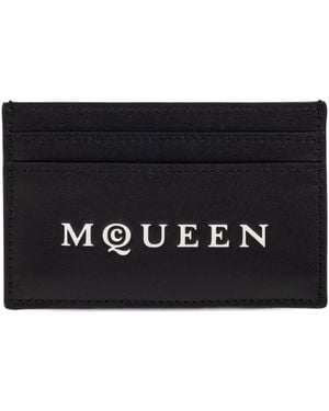 McQueen Schwarze Graue Leder Clutch Stilvolles Design
