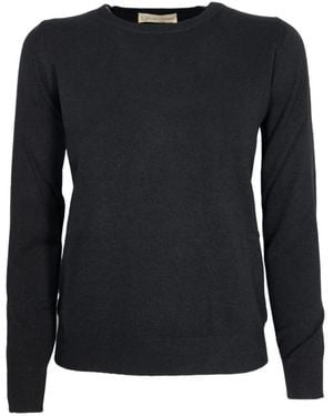 Cashmere Company Weicher Rundhalsausschnitt Kaschmir und Wolle Pullover - Schwarz