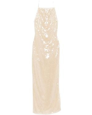 Oséree Marylin Maxi-Jurk Met Pailletten - Naturel