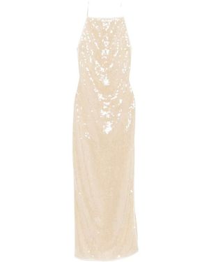 Oséree Marylin Pailletten-Maxikleid - Natur