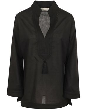 Tory Burch Leichte Baumwoll-Voile-Tunika - Schwarz