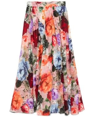 Alice + Olivia Zijden En Nylon Rok - Rood