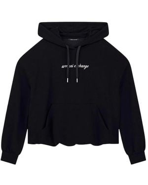 ARMANI EXCHANGE Cropped Kapuzenpullover - Blau