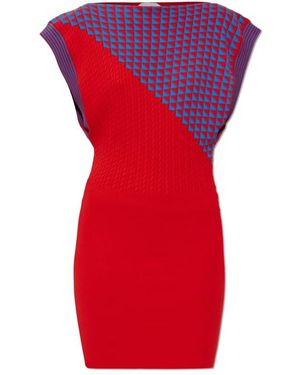 Versace Kleedjes ,Rood ,Katoen Cotton Knit Mini Dress