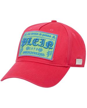 Philipp Plein Accessoires ,Rood ,Katoen Baseball Cap Gothic Plein