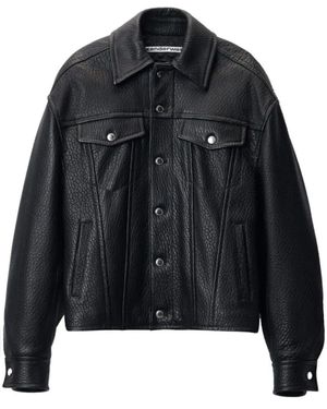 Alexander Wang Zwarte Jas Met Knoopsluiting En Reliëf