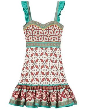 La DoubleJ Kleedjes ,Veelkleurig ,Mini Peperkoek Jurk - Rood