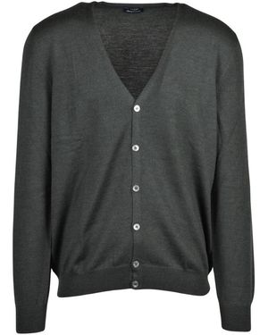 Barba Napoli V-Ausschnitt-Strickjacke - Schwarz