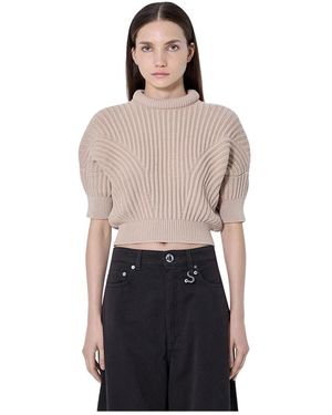 Sportmax Rippstrickpullover - Natur